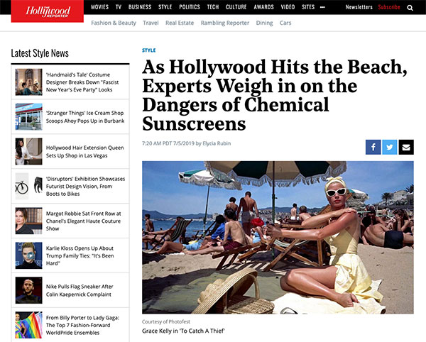 AuraSpa’s Jennifer Hollander Discusses Chemical Sunscreens with The Hollywood Reporter