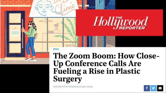 Screenshot of an article: The Zoom Boom: How Close-Up Conference Calls Are Fueling a Rise in Plastic  Surgery